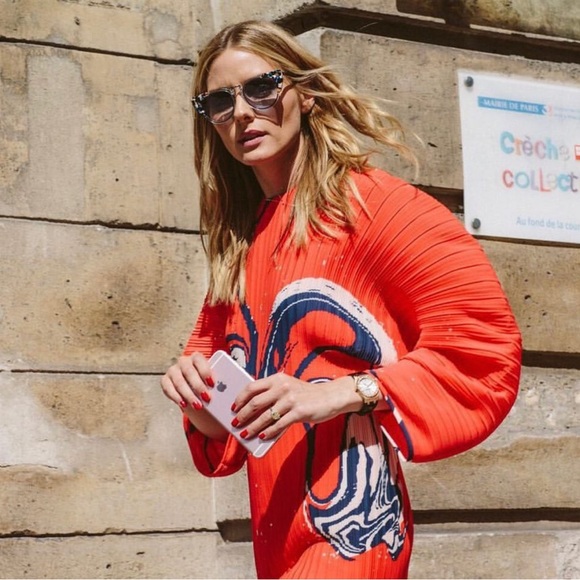 Solace London Singer Pleated Printed Crepe Dress size 8 - Picture 4 of 16